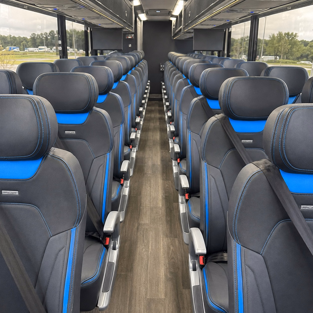 56 passenger charter bus interior